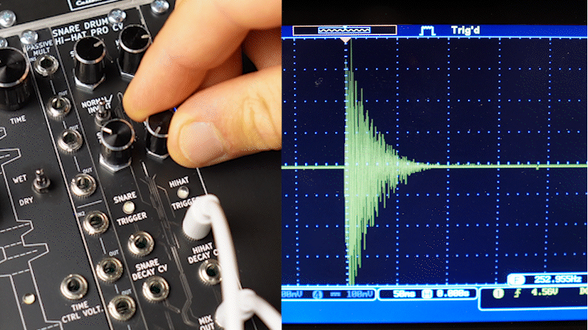 The JCS Snare Drum Hi-Hat Eurorack Module is Two Awesome Drum Sounds In One 6hp Module